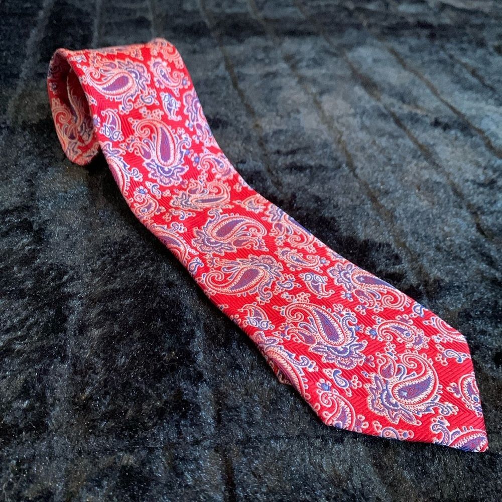 Nordstrom Men’s Shop Red Purple Paisley Neck Tie